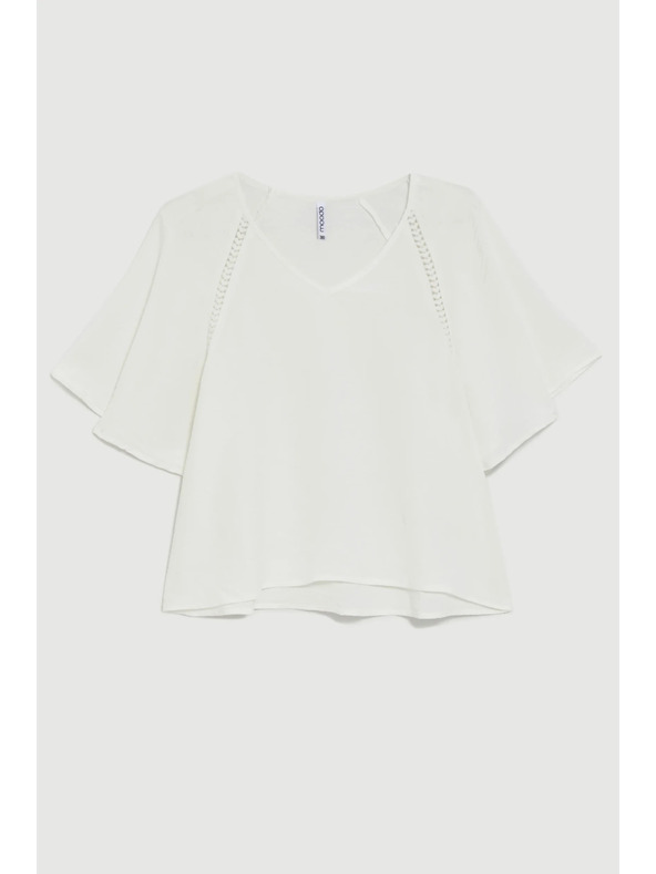 Moodo Košeľa so širokými rukávmi biela Moodo