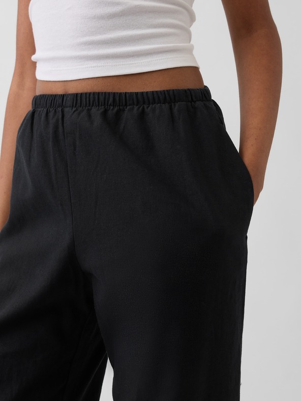 GAP Ľanové nohavice Relaxed Wide-Leg GAP