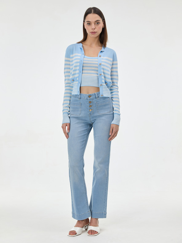 Orsay Svetlomodrý pruhovaný dámsky kardigan ORSAY