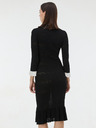 Orsay Čierne dámske úpletové midi šaty ORSAY