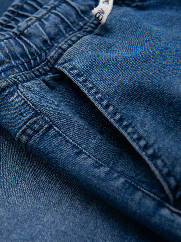 Ombre Clothing Pánske džínsové nohavice JOGGERS s pracím efektom - modré V2 OM-PADJ-0267 Ombre Clothing