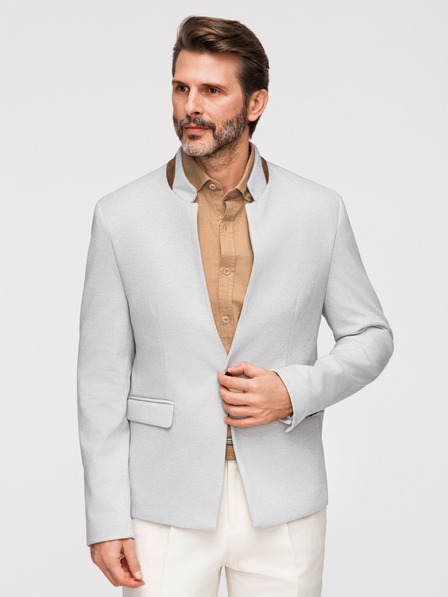 Ombre Clothing Ombre Clothing pánska hnedá bunda so stojačikom