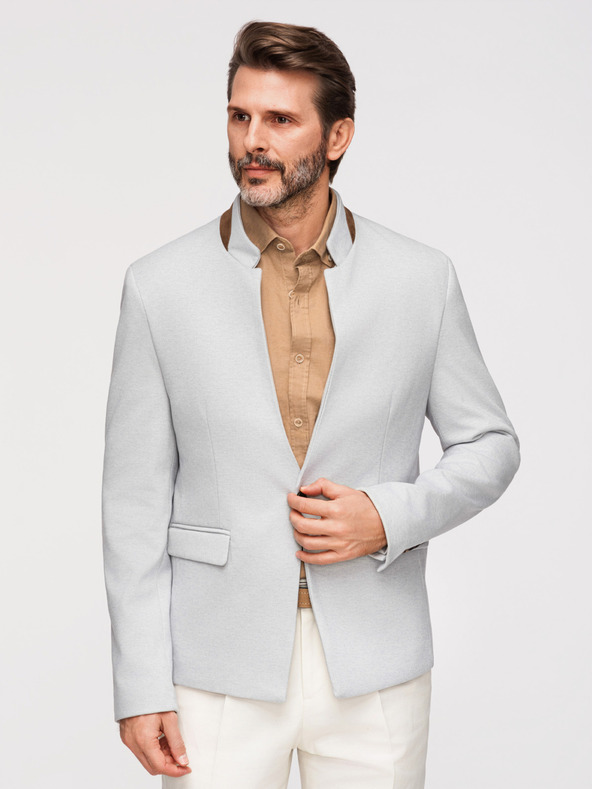 Ombre Clothing Ombre Clothing pánska hnedá bunda so stojačikom