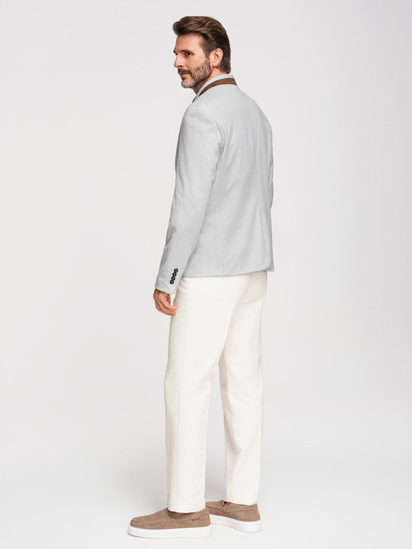 Ombre Clothing Ombre Clothing pánska hnedá bunda so stojačikom