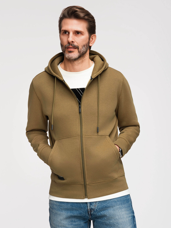 Ombre Clothing Pánska bavlnená elastická mikina BASIC Ombre Clothing