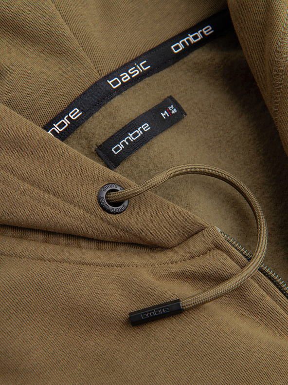 Ombre Clothing Pánska bavlnená elastická mikina BASIC Ombre Clothing