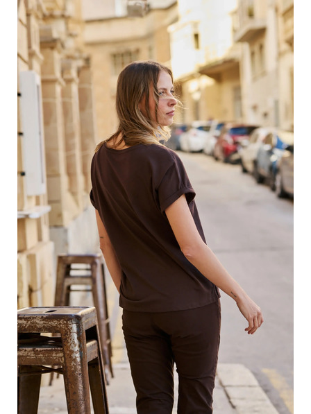 Moodo Blúzka s potlačou hnedá Moodo