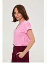 Moodo Bavlnená košeľa s V výstrihom ružová Moodo