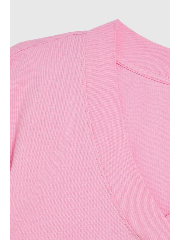 Moodo Bavlnená košeľa s V výstrihom ružová Moodo