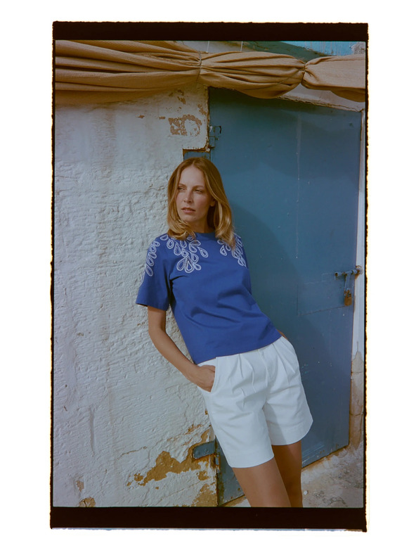 Moodo Bavlnené tričko modré Moodo