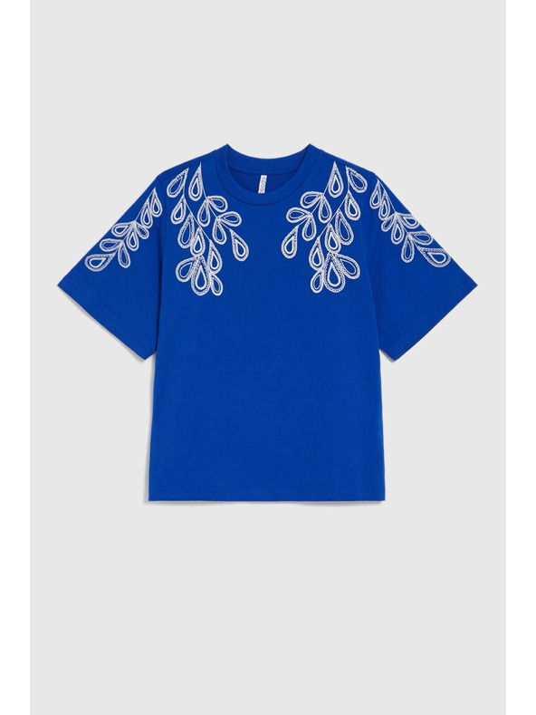 Moodo Bavlnené tričko modré Moodo