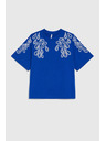 Moodo Bavlnené tričko modré Moodo