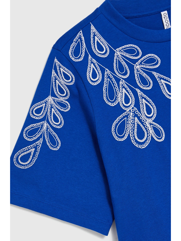 Moodo Bavlnené tričko modré Moodo