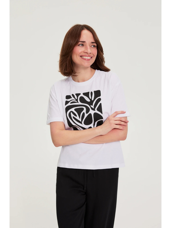 Moodo Halenka s potlačou biela Moodo