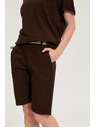 Moodo Bavlnené šortky hnedé Moodo