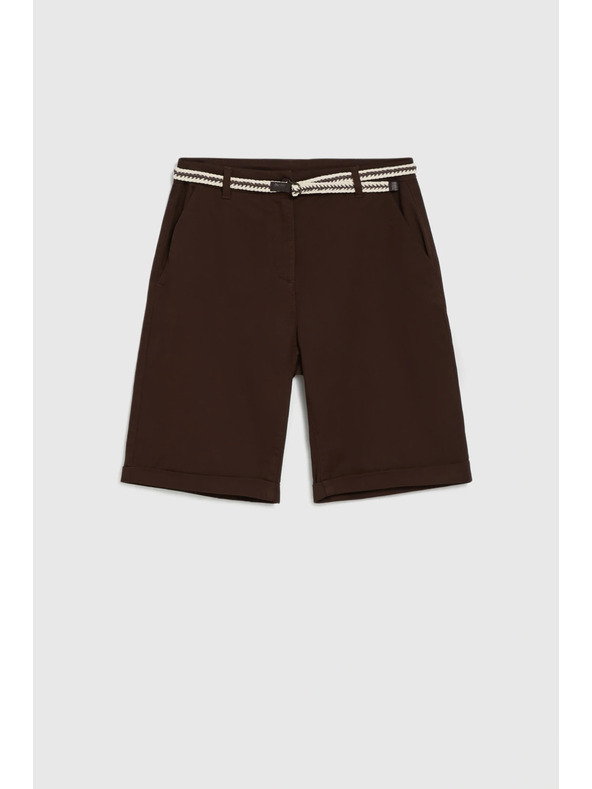 Moodo Bavlnené šortky hnedé Moodo
