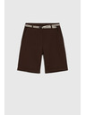 Moodo Bavlnené šortky hnedé Moodo