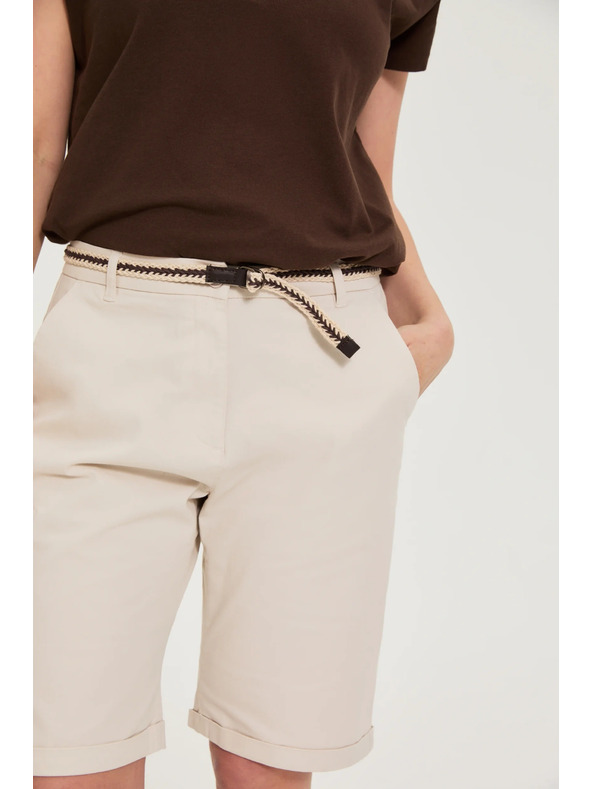Moodo Bavlnené šortky béžové Moodo