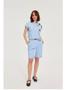 Moodo Bavlnené šortky nebesky modré Moodo