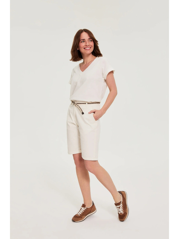 Moodo Bavlnené šortky biele Moodo