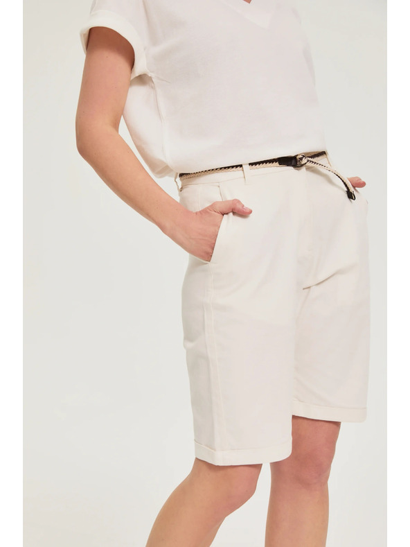 Moodo Bavlnené šortky biele Moodo