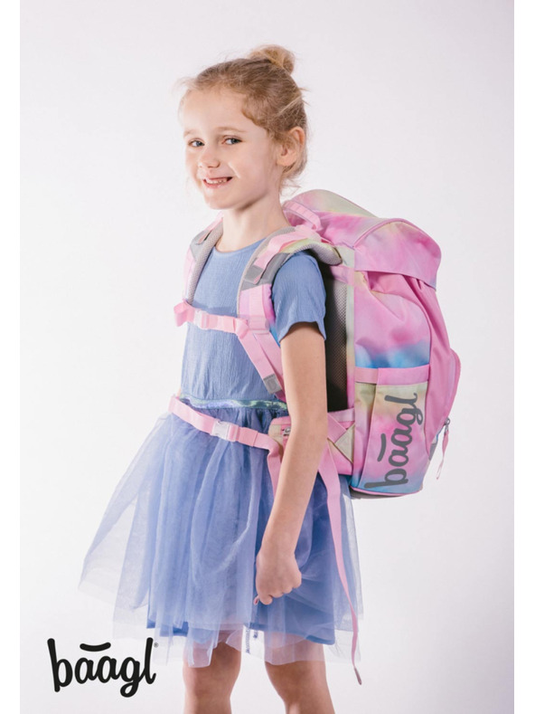 BAAGL  BAAGL 3 SET Airy Rainbow Unicorn: aktovka, peračník, vrecko