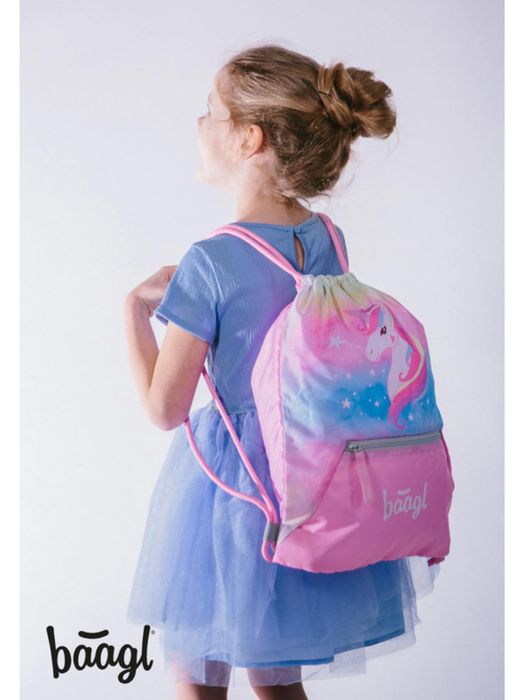 BAAGL  BAAGL 3 SET Airy Rainbow Unicorn: aktovka, peračník, vrecko