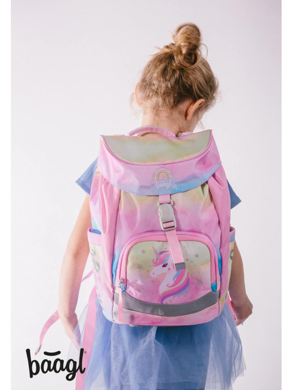 BAAGL  BAAGL 3 SET Airy Rainbow Unicorn: aktovka, peračník, vrecko
