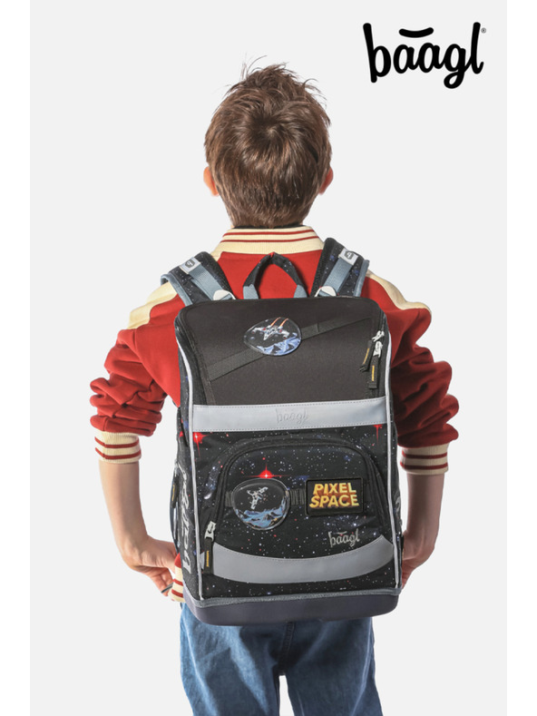 BAAGL  BAAGL SET 5 Zippy Plus Pixel Space: aktovka, peračník, vrecko, zástena, peňaženka