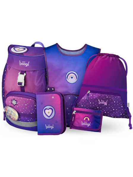 BAAGL  BAAGL SET 5 Airy Kone srdce: batoh, peračník, vrecko, zástena, peňaženka