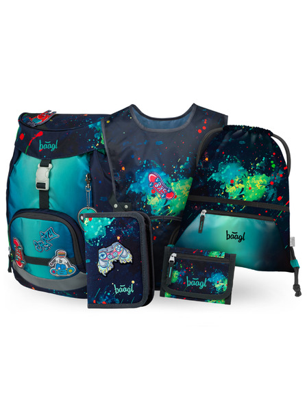 BAAGL  BAAGL SET 5 Airy Chill: batoh, peračník, vrecko, zástena, peňaženka
