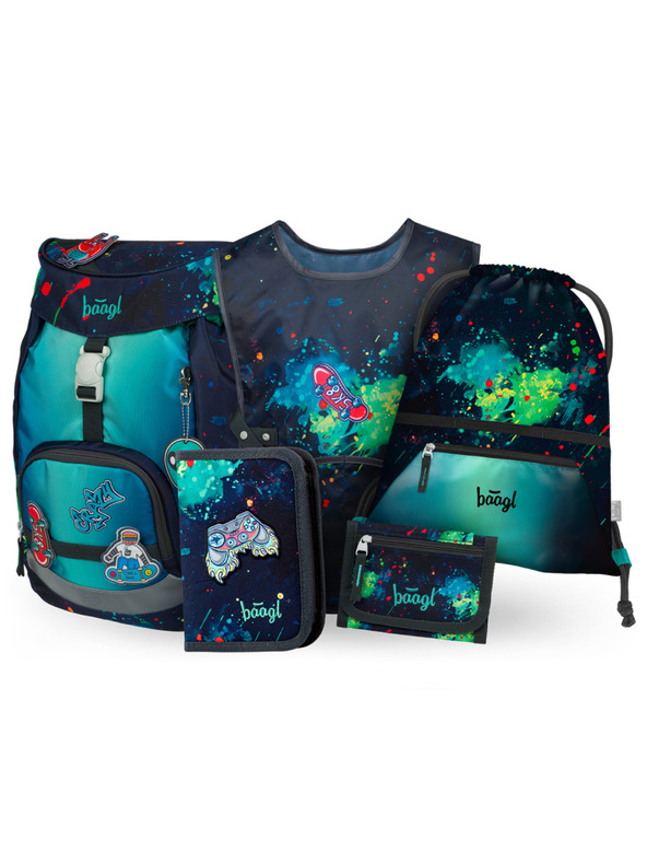 BAAGL  BAAGL SET 5 Airy Chill: batoh, peračník, vrecko, zástena, peňaženka