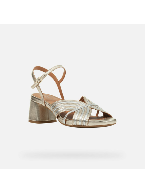Geox Strieborné dámske sandále Geox Genziana Mid