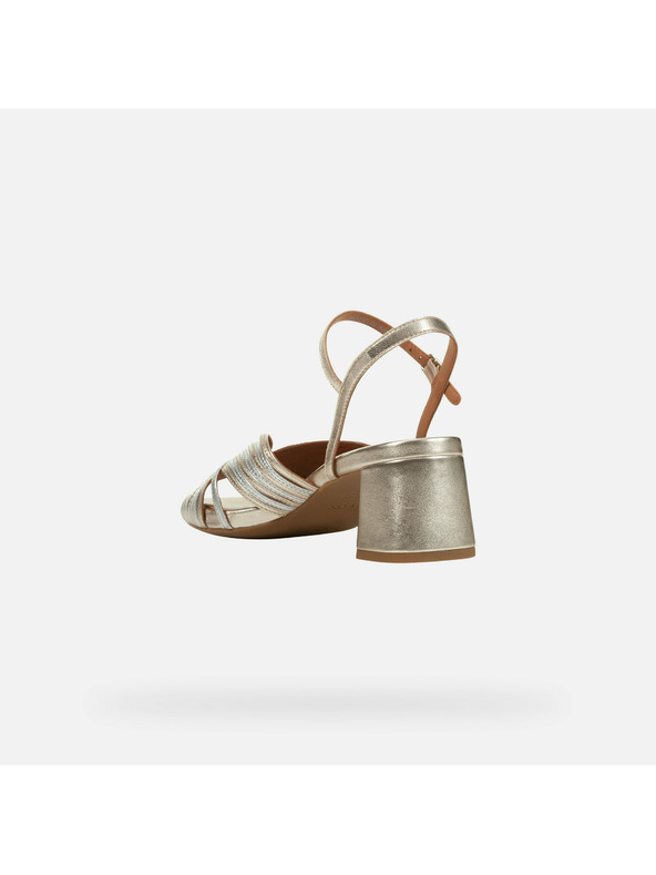 Geox Strieborné dámske sandále Geox Genziana Mid