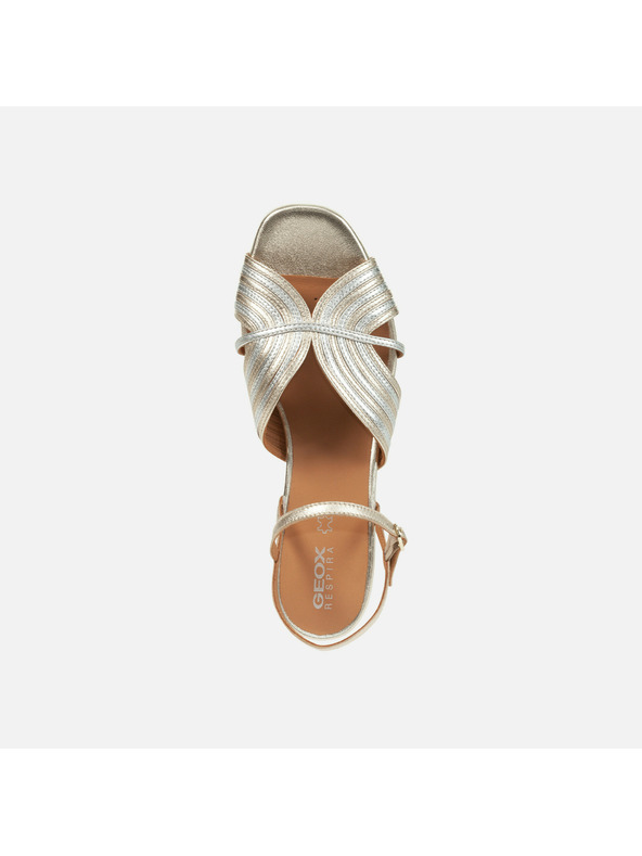 Geox Strieborné dámske sandále Geox Genziana Mid