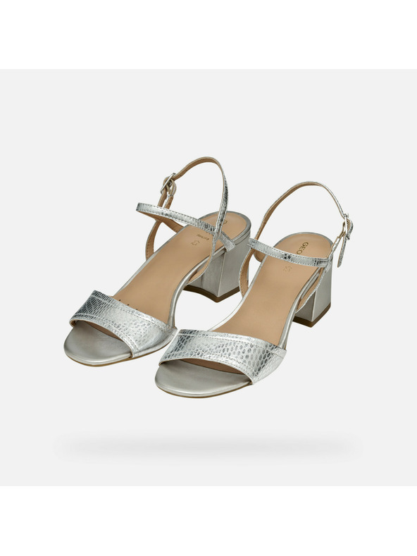Geox Strieborné dámske sandále Geox New Eraklia 50