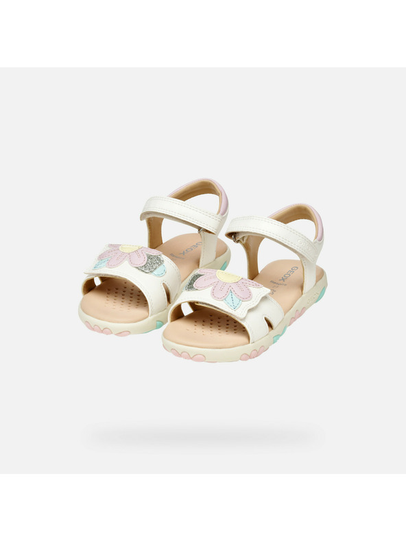 Geox Biele dievčenské sandále Geox Sandal Haiti