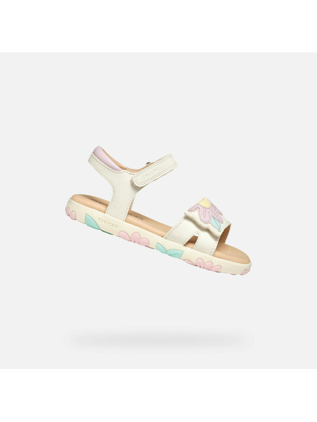 Geox Biele dievčenské sandále Geox Sandal Haiti