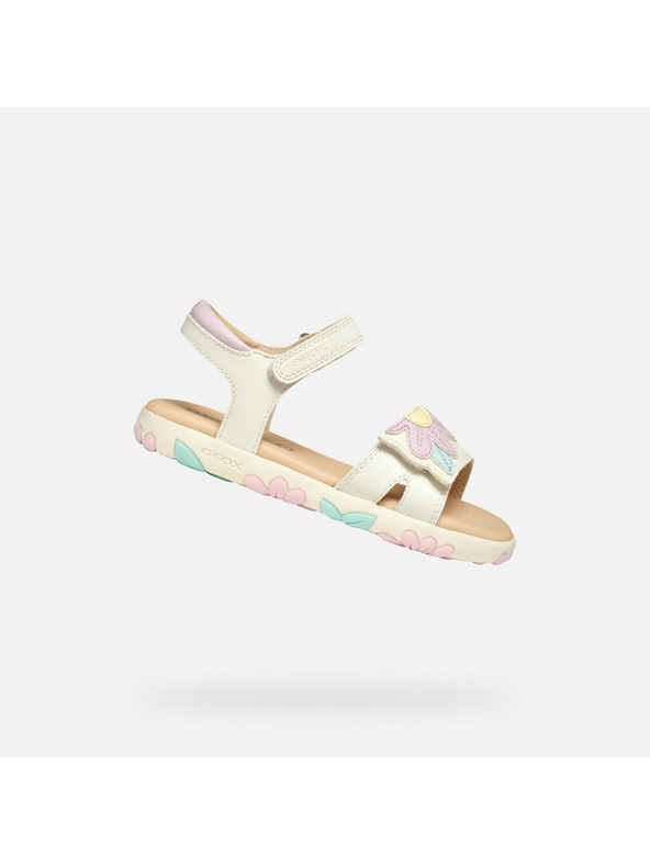 Geox Biele dievčenské sandále Geox Sandal Haiti