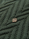 Ombre Clothing Pánsky sveter z cik-cak úpletu - vyblednutá zelená V2 OM-SWSW-0147 Ombre Clothing