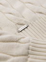 Ombre Clothing Pánsky pletený rolák so zipom - krémový V1 OM-SWZS-0138 Ombre Clothing