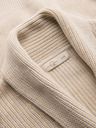 Ombre Clothing Pánsky bavlnený sveter so šálovým golierom - béžový V2 OM-SWCD-0153 Ombre Clothing