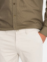 Ombre Clothing Pánske chino nohavice REGULAR FIT béžové Ombre Clothing