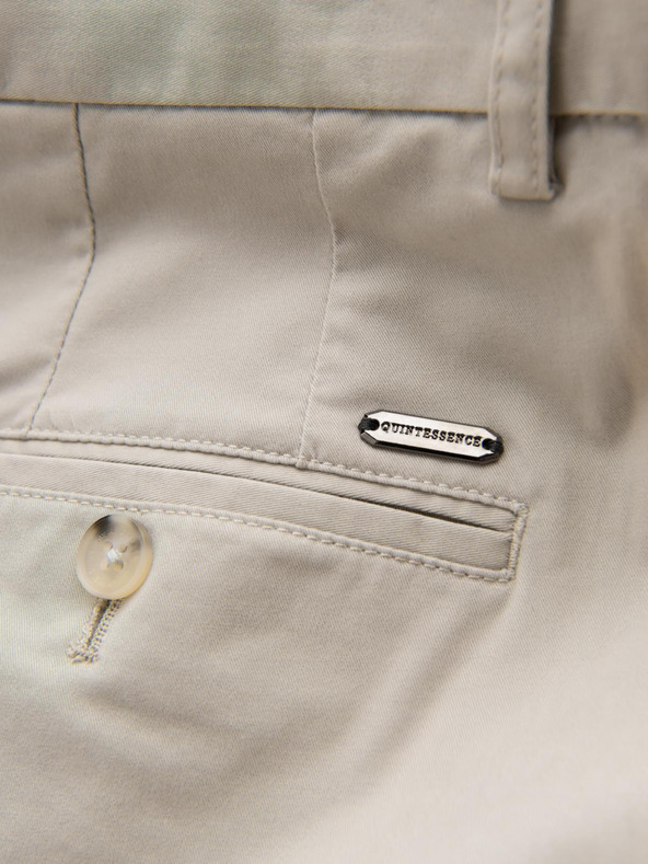 Ombre Clothing Pánske chino nohavice REGULAR FIT béžové Ombre Clothing