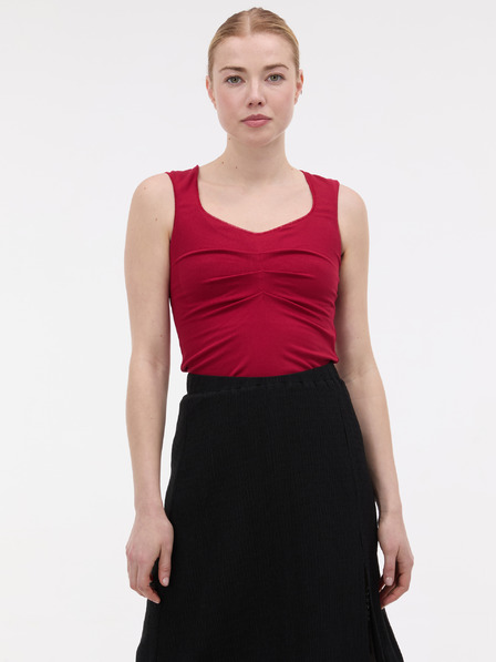 Orsay Červené dámske tielko s riasením ORSAY
