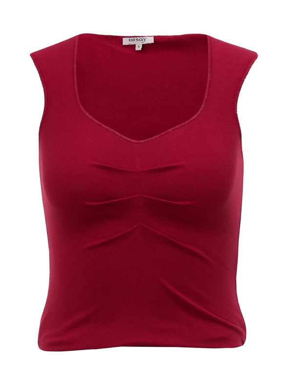 Orsay Červené dámske tielko s riasením ORSAY