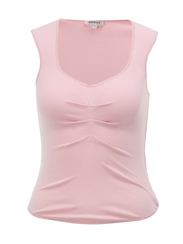 Orsay Svetloružové dámske tielko s riasením ORSAY