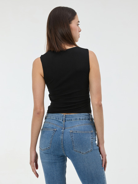 Orsay Čierne dámske tielko s riasením ORSAY