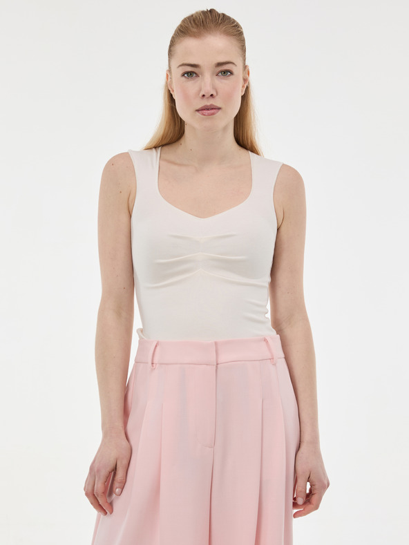 Orsay Krémové dámske tielko s riasením ORSAY