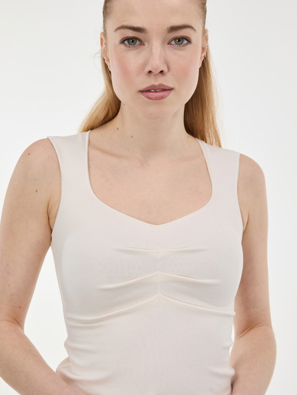 Orsay Krémové dámske tielko s riasením ORSAY